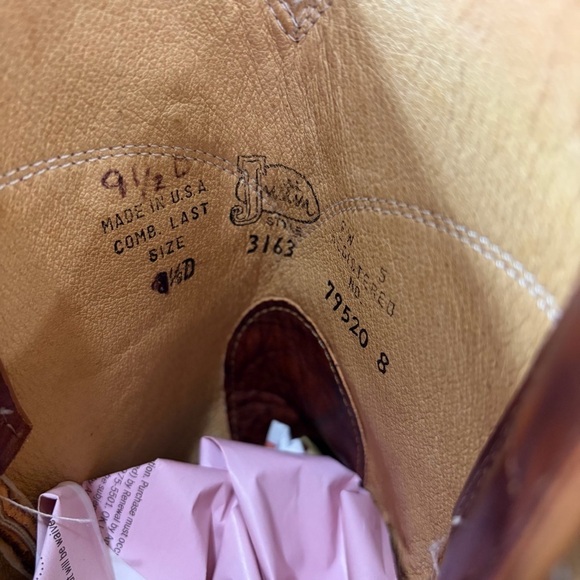 Justin 3163 Brown Leather Cowboy Roper Western Riding Boots Sz 9.5 D Cowboys GUC